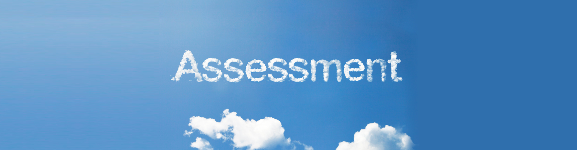 Assessment cloud word on sky